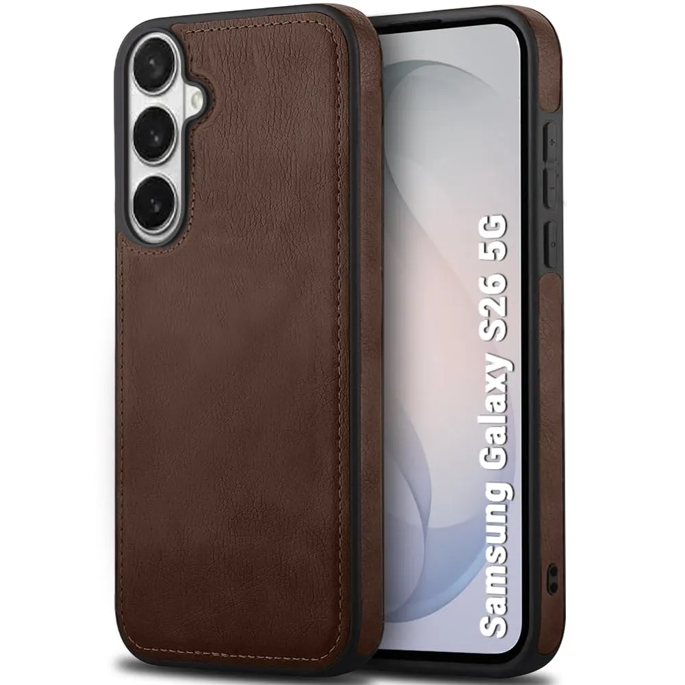 TheGiftKart Genuine Leather Finish Back Cover Case for Samsung Galaxy S26 5G